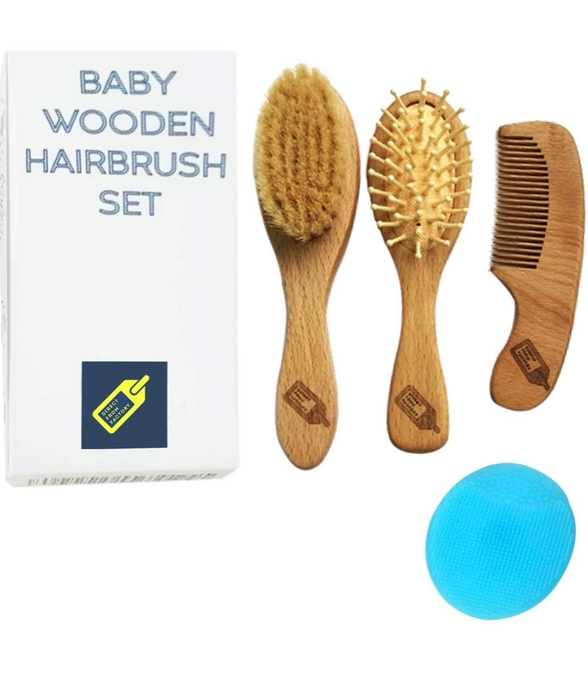 Baby Hair Brush & Comb Set (4 PCS)