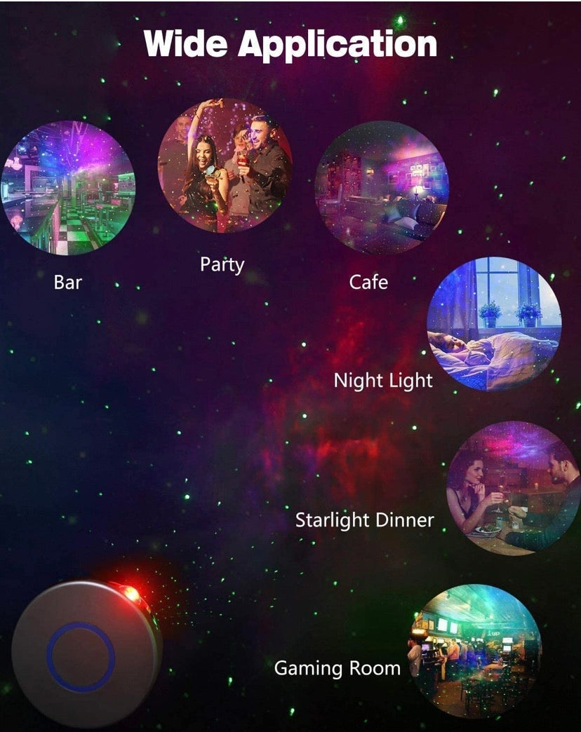 Star Night Light Galaxy Projector 7 in 1 Remote Control LED Nebula Cloud Living Bedroom Decorations Home Theatre Lightning Mood Ambient Lamps Baby Kids Game Décor Gift Grey