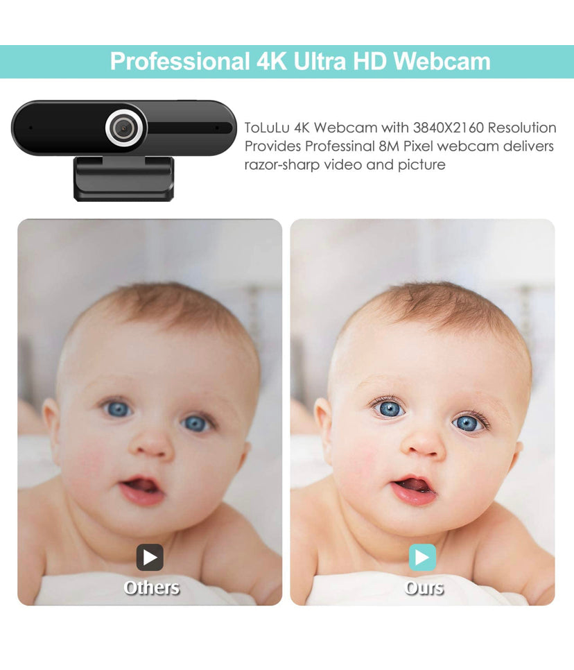4K HD Webcam with Microphone