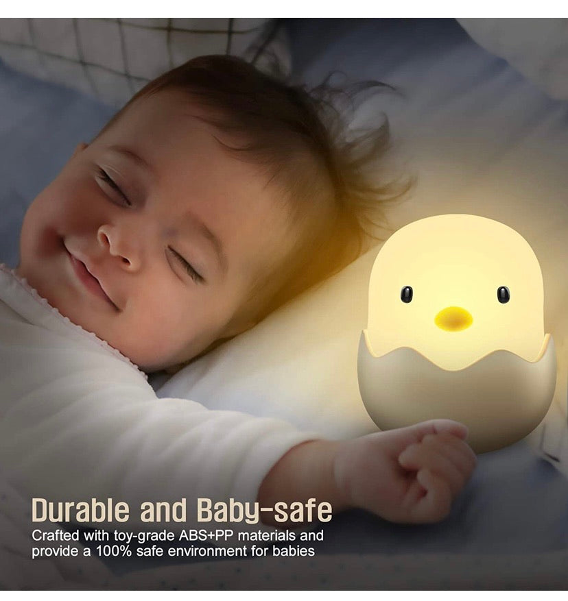 Baby Night Light, Cute Chick Night Light for Kids, Soft Silicone Kids Nightlight Rechargeable LED Touch Lamp, Baby Girl Boys Gifts, Birthday Gifts for Toddler Kids