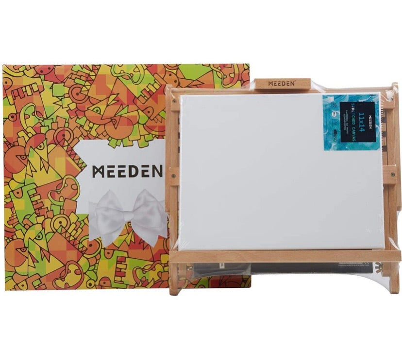 MEEDEN 46-Piece Oil Painting Set with Beech Wood Table Easel, 12MLX24 Oil Paint Tubes and All The Additional Supplies, Perfect for Beginning Artists, Students and Kids