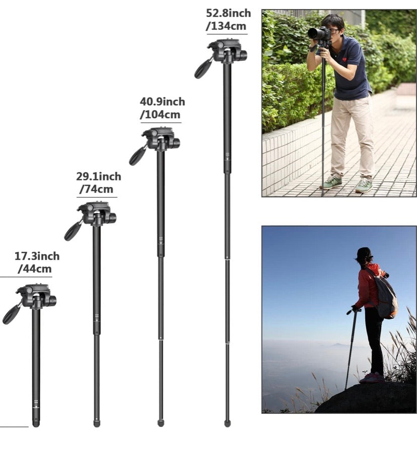 Neewer Portable Aluminum Alloy Camera 2-in-1 Tripod Monopod Max