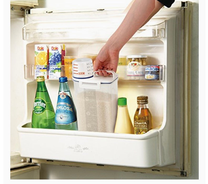 Rice Container Bin with Pour Spout Plastic Clear 2L, 7509, Plastic, White, Clear, 1 Pack