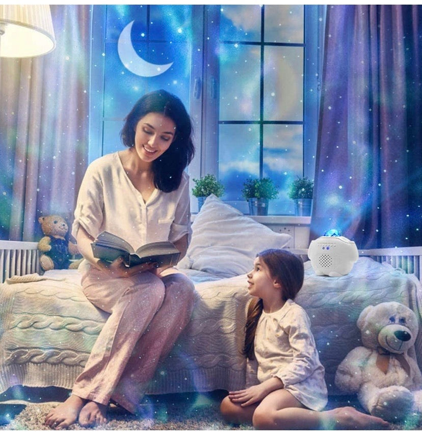 Star Night Light Projector Bedroom,3 in 1 Galaxy Projector Light LED Nebula Cloud Light with Moon Star & Voice Control As a Game Room Party Home Theatre Night Light Ambiance