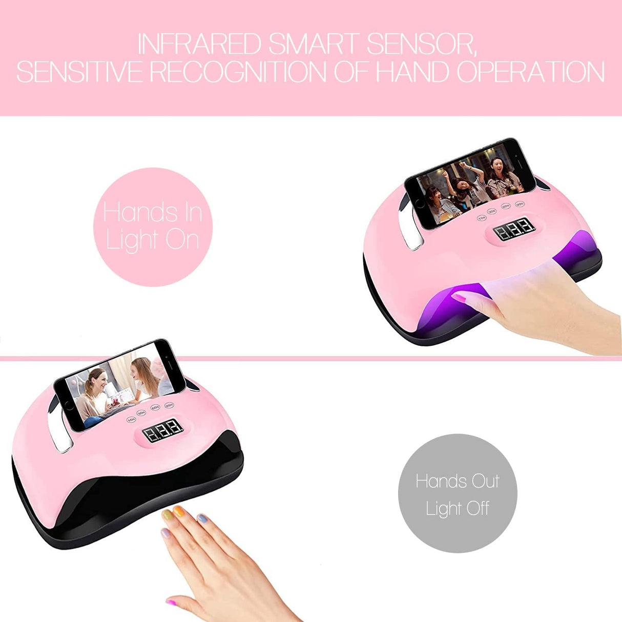 UV Nail Lamp With Phone Holder