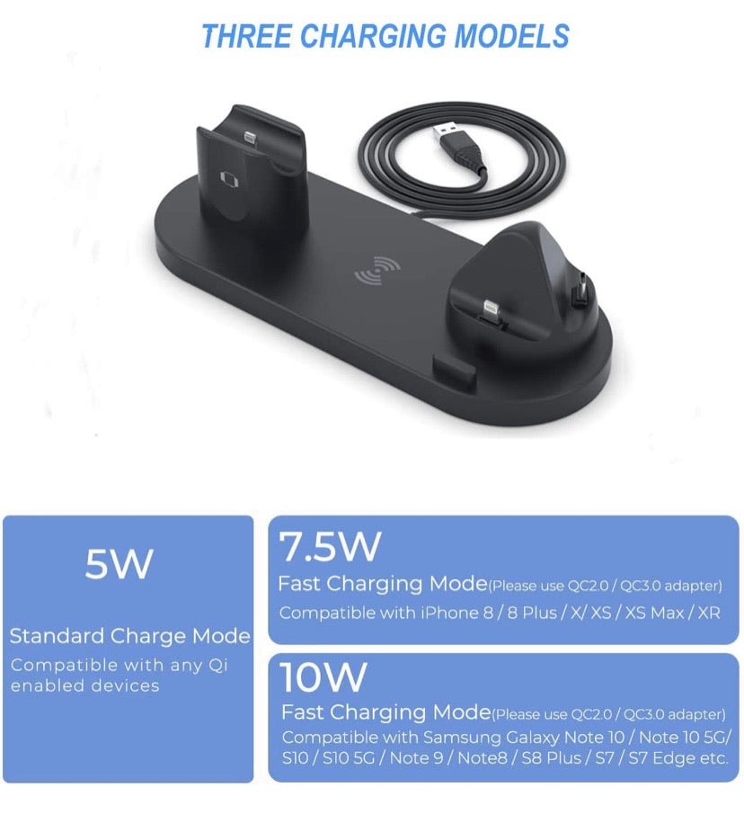 Wireless Charger 4 in 1 Charging Station