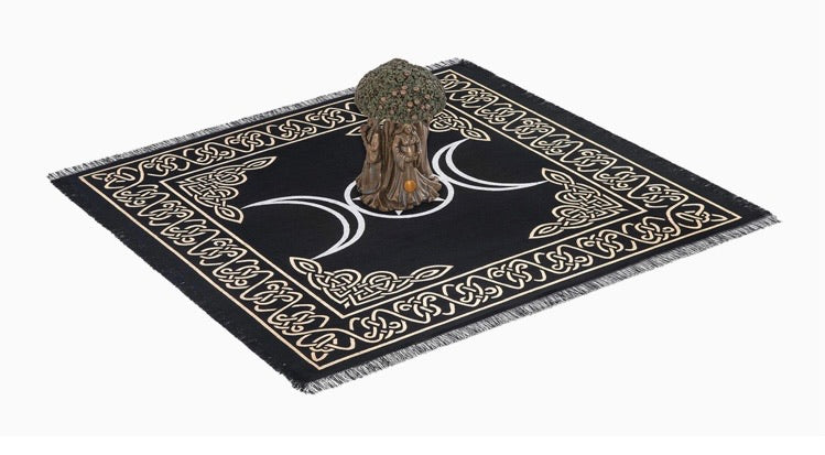 Sarimoire Altar Tarot Cloth Goddess Statue Tree of Life 5.5 in Cold Cast Bronze Statue Wicca Supplies Triple Moon Pentagram Pentacle Pendant Altar Supplies Kit