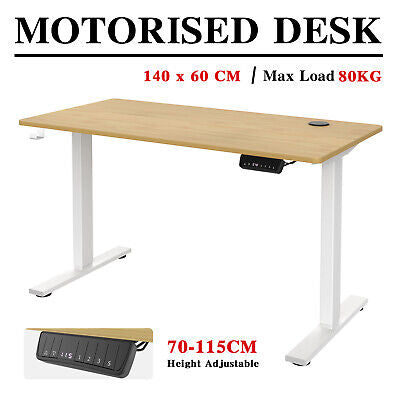 140cm Motorised Desk Height Adjustable Sit Standing Office Computer Table