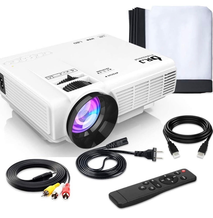Professional HI-04 1080P Supported 4Inch Mini Projector with 170" Display - 40,000 Hours LED Full HD Video Projector, Compatible with HDMI,USB,SD (Latest Upgrade)
