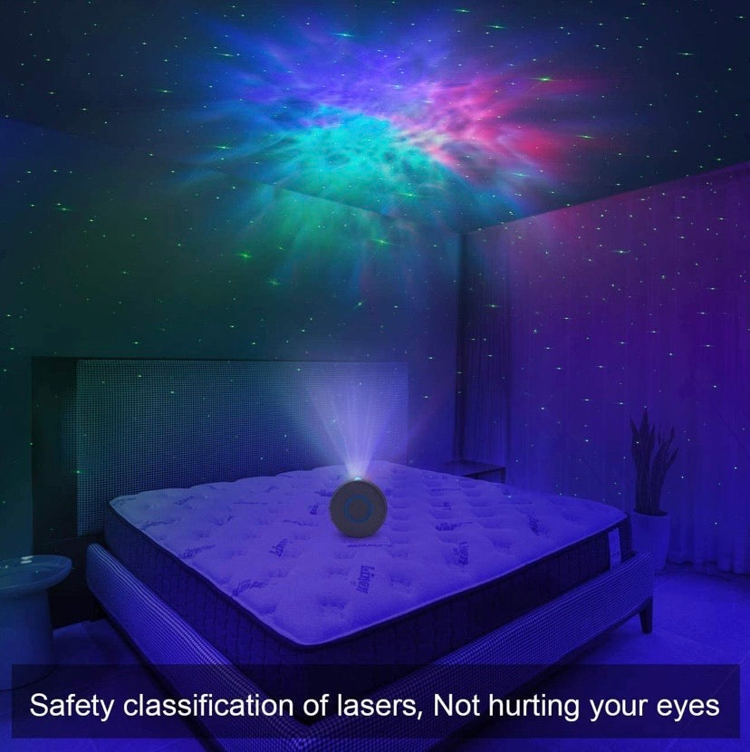 Star Night Light Galaxy Projector 7 in 1 Remote Control LED Nebula Cloud Living Bedroom Decorations Home Theatre Lightning Mood Ambient Lamps Baby Kids Game Décor Gift Grey