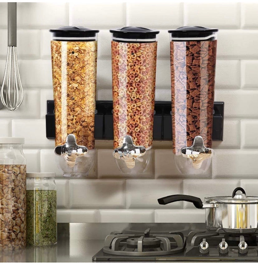 Wall Mounted Triple Cereal Dispenser