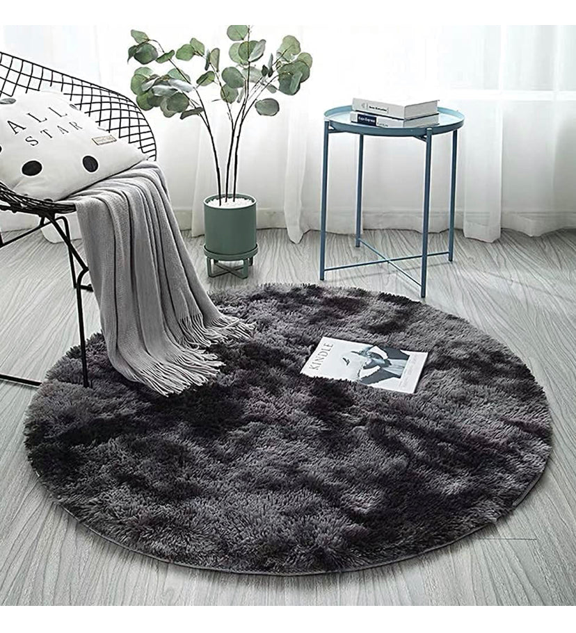 Rainbow Round Abstract Modern Soft Area Rug