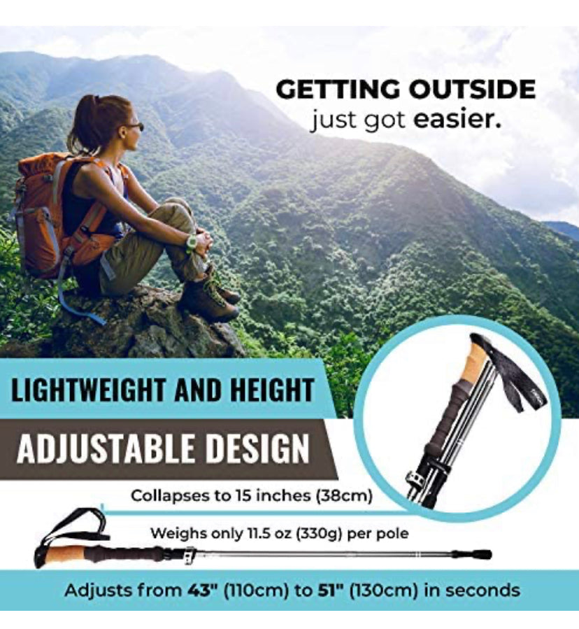 Collapsible Walking Stick, Folding Hiking Poles, Trekking Poles for Hiking Stick Nordic Walking Poles Trekking Poles Kids Folding Walking Stick Trekking Poles Ultra Light TREKOLOGY Trek Z-Cork Seniors