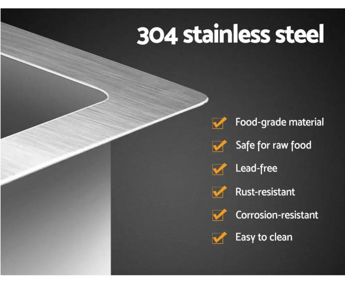 770 × 450 mm Stainless-Steel Double-Bowl Sink