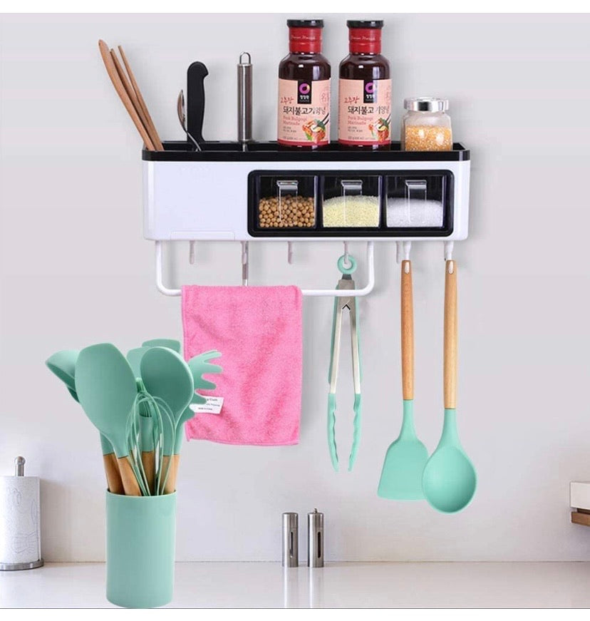 Silicone Kitchen Utensil Set, Cooking Spatulas Soup Ladle Slotted Spoon Turner Pasta Server Basting Brush Tongs Whisk Wooden Handle Heat Resistant Cookware Non-Stick Kitchen Gadgets Tools 12 Pcs