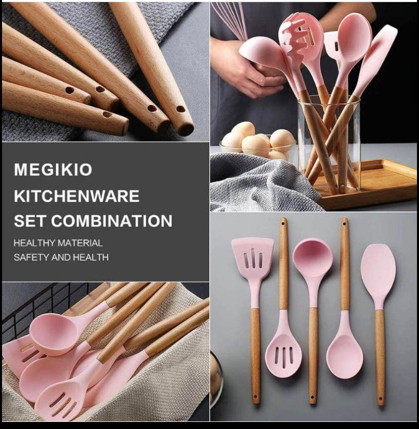 Silicone Kitchen Utensils Cooking Set