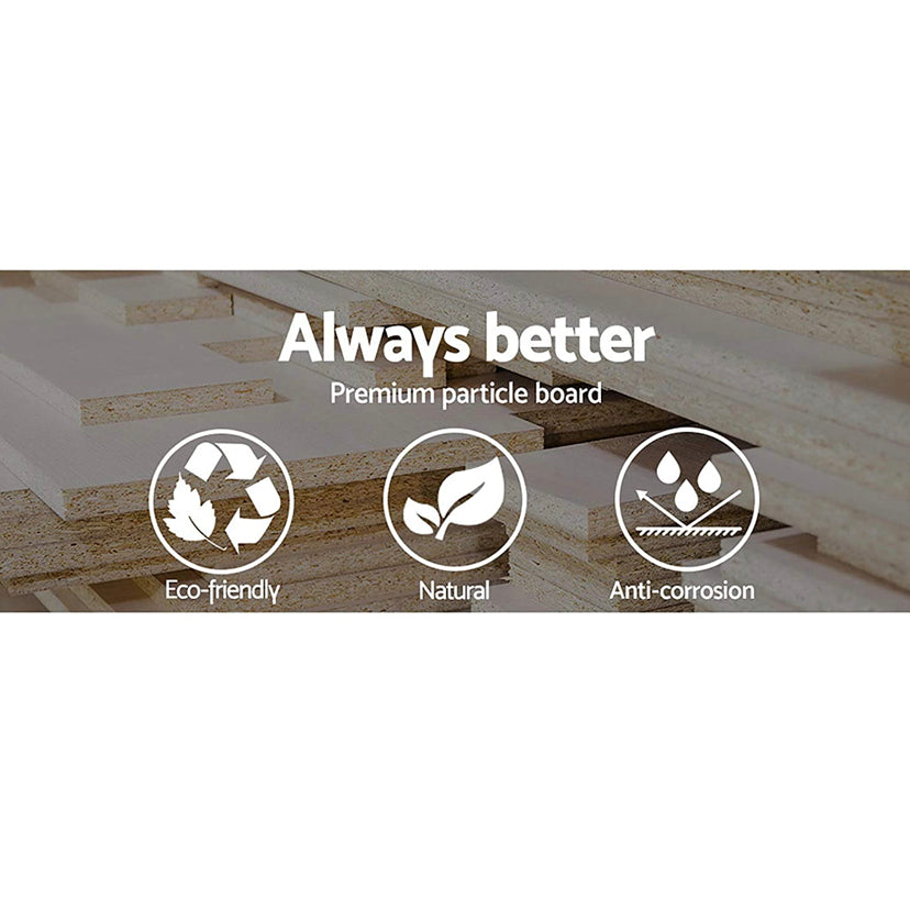 Artiss 180cm Length Enterainment Unit, Wooden TV Cabinet Stand, White & Oak