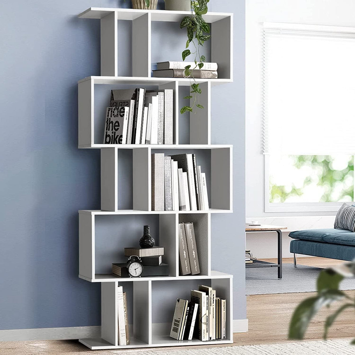 Artiss Bookshelf 5-Tier Bookcase Storage Display Shelf, White