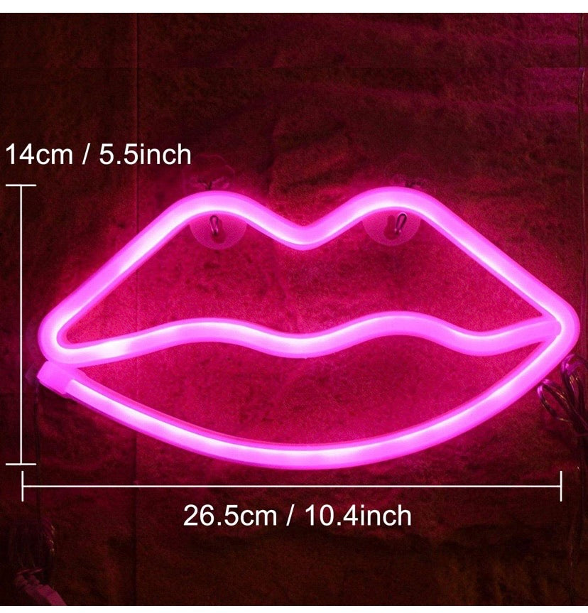 Neon Pink Lip Sign