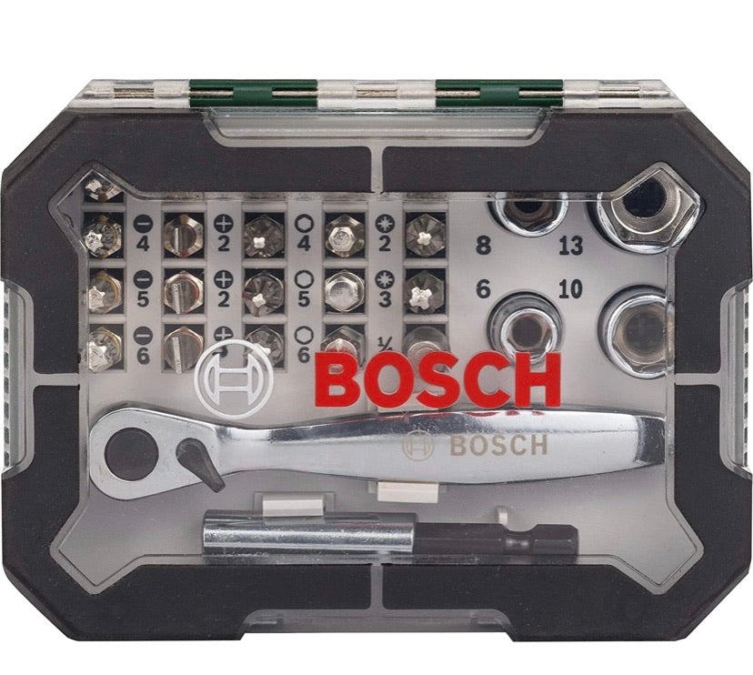 Bosch Screwdriver Bit and Ratchet Set 26 Psc