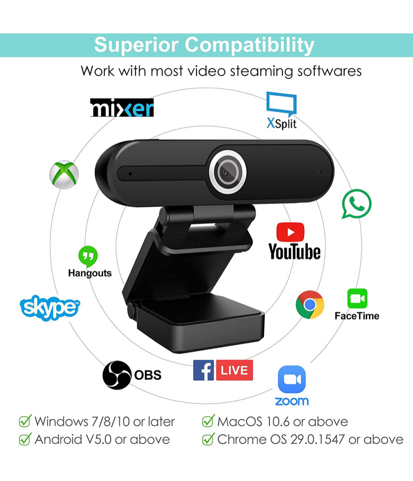 4K HD Webcam with Microphone