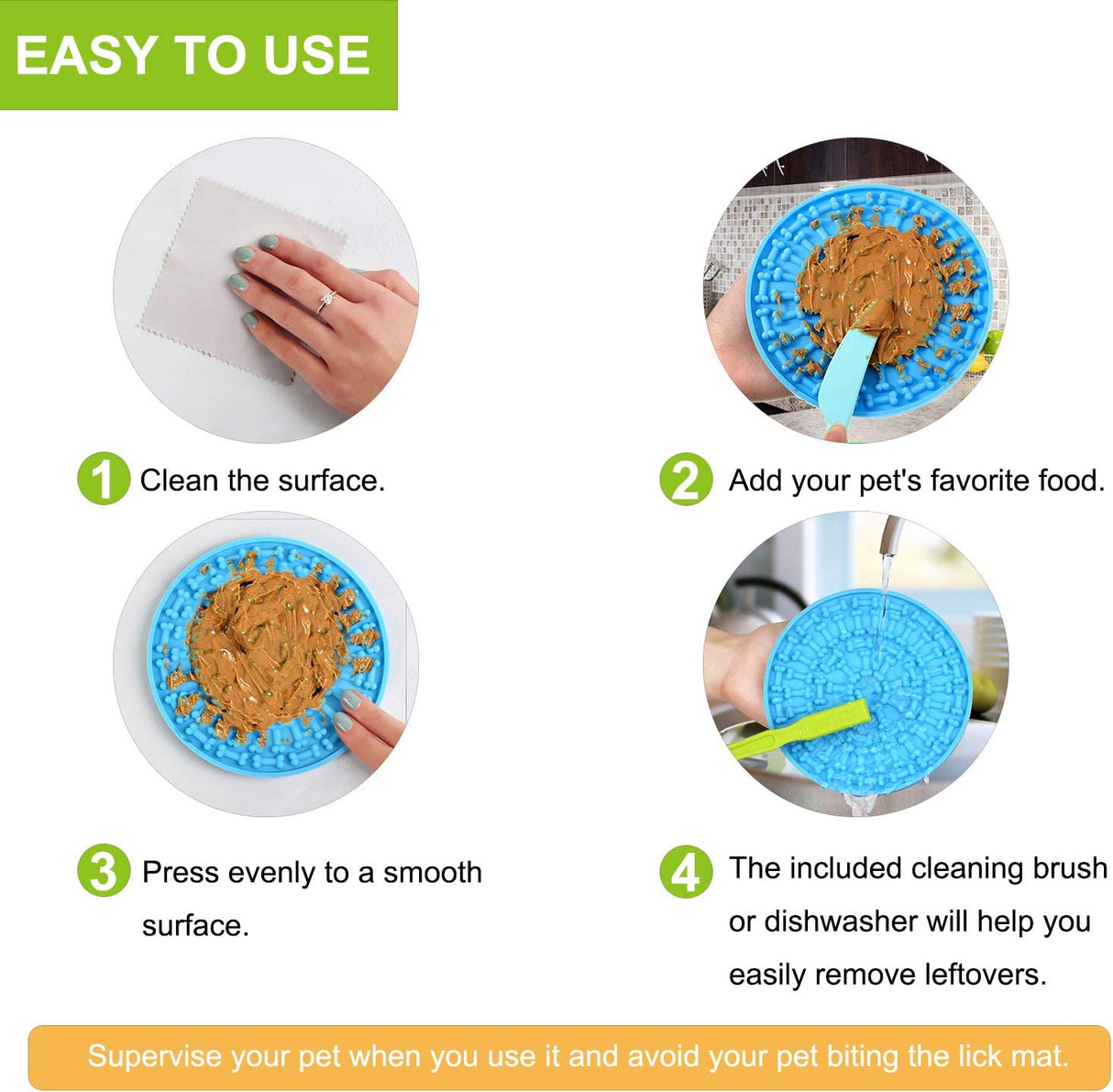 Lick Mat for Dogs 2 Packs - OAPRIRE Dog Lick Mat with Super Suction, Reduce Daily Anxiety, Slow Feeder Lick Mat Suctions to Wall for Pet Bathing, Grooming and Training - with Cleaning Brush