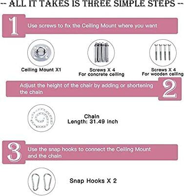 150KG Hammock Chair Macrame Cotton Swing Bed Hanging Relax Outdoor Indoor AU