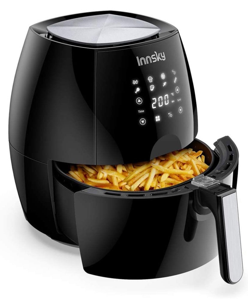 Air Fryer 5.5L, 1700W Air Fryer for Roasting, High-Tech Cooking appliances & Oilless Cooker with LED Touchscreen, 8 Cooking Presets, Preheat & Recipes Book