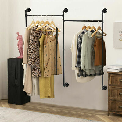 205cm XL Industrial 2-Way Wall-Mounted Garment Rail