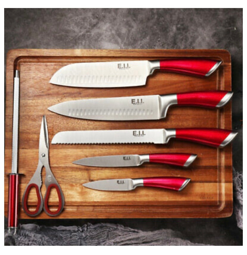 Kitchen Knife 8pc Block Set Microsharp Knives Stainless Steel Gift Scissor