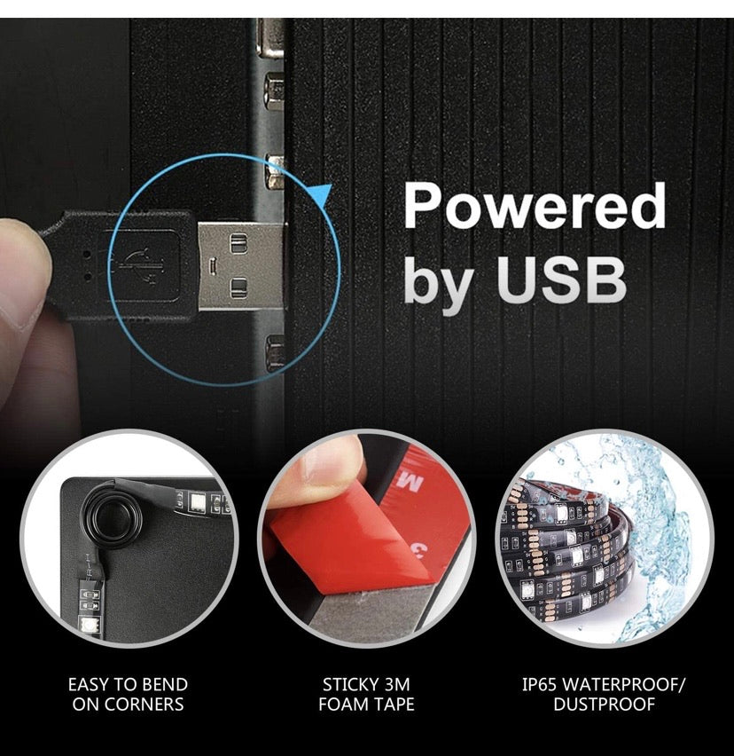 Nexillumi 40"-60" TV Backlight Light Strip Kit for Room APP Control Sync to Music, 5050 RGB Waterproof IP65 USB LED Strip Lights