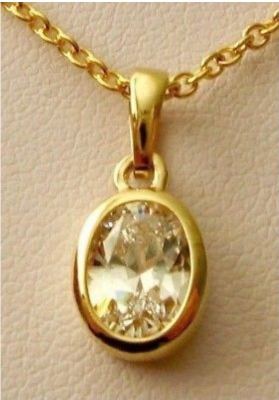 GENUINE SOLID 9K 9ct YELLOW Gold CUBIC ZIRCONIA CZ PENDANT