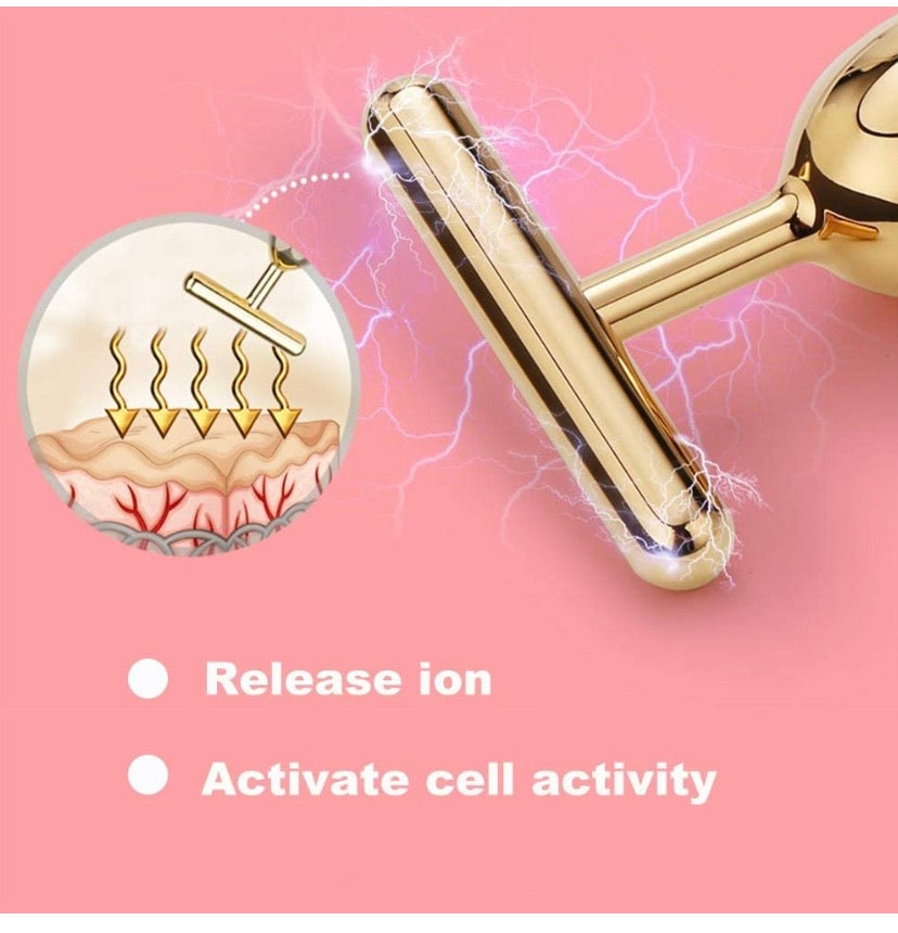 2-IN-1 Beauty Bar 24k Golden Pulse Facial Face Massager