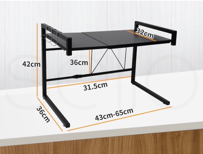 Microwave Oven Shelf Kitchen Organiser Storage Rack Holder Adjustable Stand
