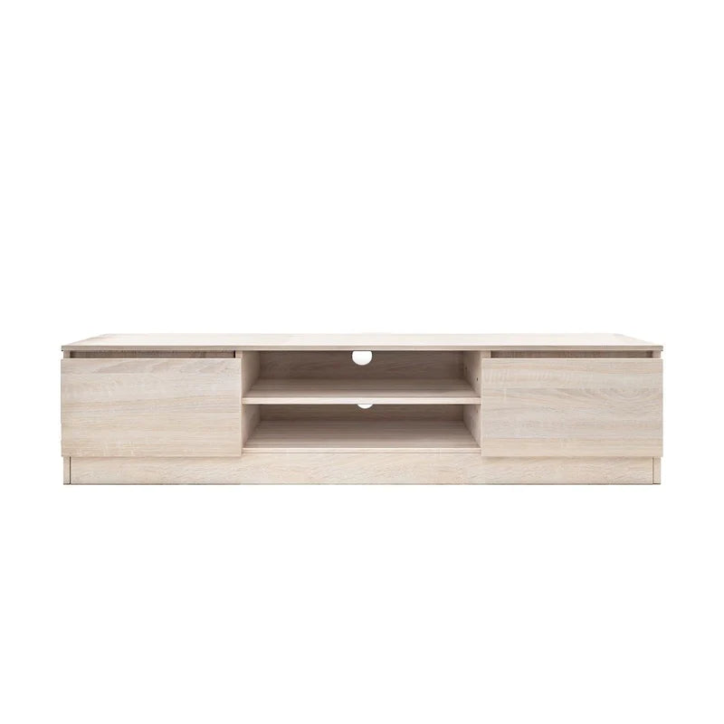 TV Stand Entertainment Unit 2 Doors Wooden Storage Cabinet Furniture - Oak