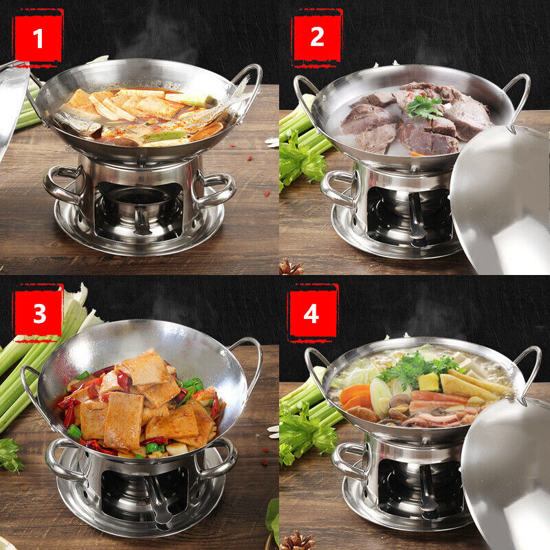 Hotpot Chafing Dish Alcohol Stove Stainless Steel Buffet Food Warmers Portable