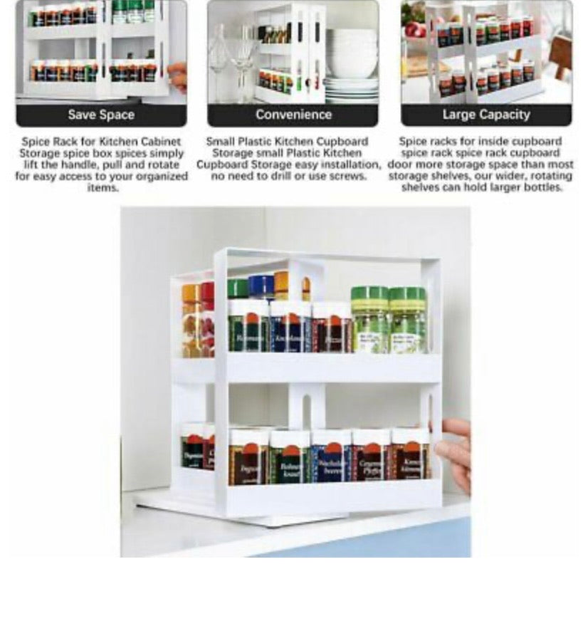 2 Tiers Rotating Spice Rack