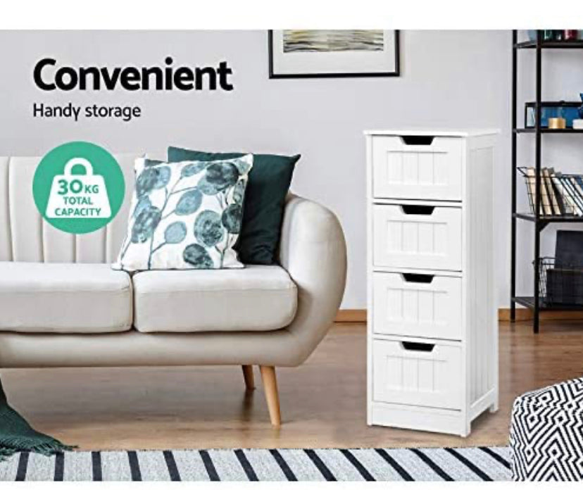 Artiss Tallboy Chest of Drawers Wooden White