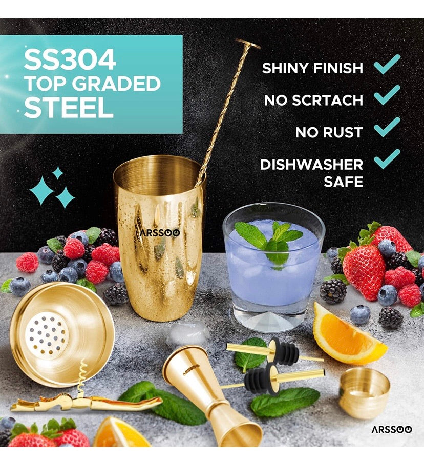 Gold Cocktail Shaker Set