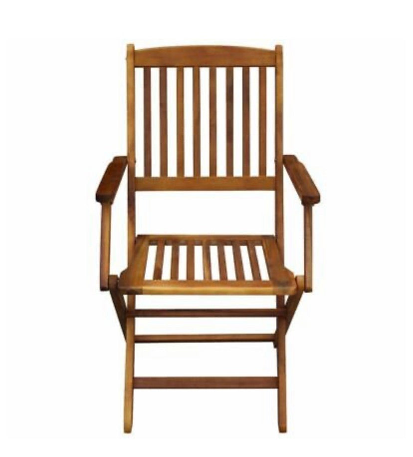 Outdoor Dining Table And Chairs Set Wood 6-Seater Patio Garden Folding Furniture