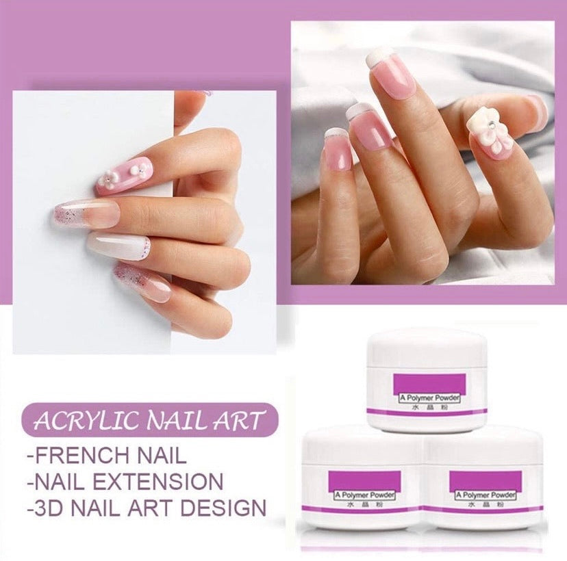 Manicure Acrylic Nail Kit Nail Tips False Nails Nail Art Glitter Decoration Set