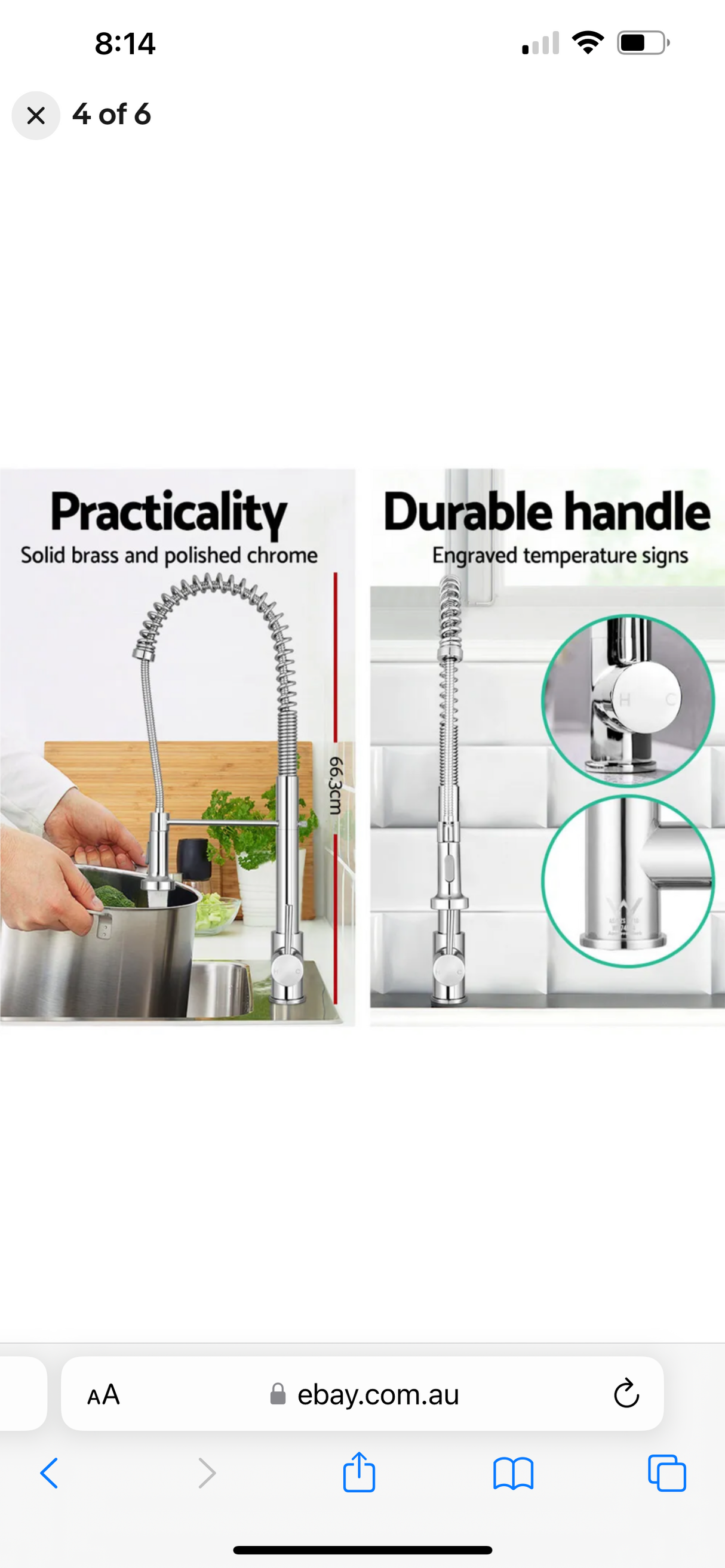 Pull Out Kitchen Tap Mixer Basin Taps Faucet Vanity Sink Swivel Brass WEL