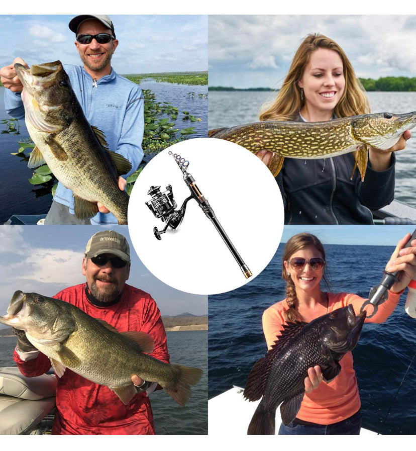 BlueFire Fishing Rod and Reel Combos Telescopic Fishing Pole kit