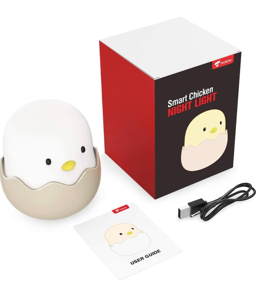 Baby Night Light, Cute Chick Night Light for Kids, Soft Silicone Kids Nightlight Rechargeable LED Touch Lamp, Baby Girl Boys Gifts, Birthday Gifts for Toddler Kids
