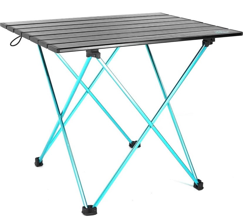 Camping Folding Table - Aluminium Joints, Compact, Lightweight Camping Table. Portable Outdoor Furniture for Picnic, Beach, Hiking, Trekking, Backpacking, Travel | Designed in California