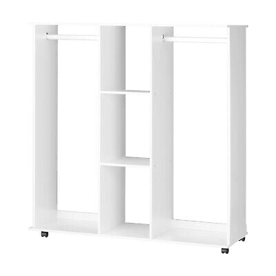 Portable Double Wardrobe Storage Shelves Organizer Clothes Rack Hanger