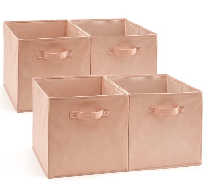 Set of 4 Foldable Fabric Basket Bins