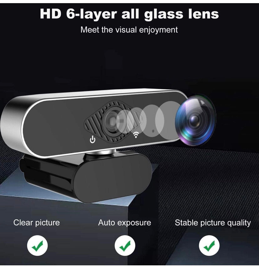 Webcam HD JFMShop 1080p Web Camera, USB PC Computer Webcam with Microphone, Laptop Desktop Full HD Camera Video Webcam 110 Degree Widescreen, Pro Streaming Webcam for Recording, Calling, Conferencing, Gaming (V2)