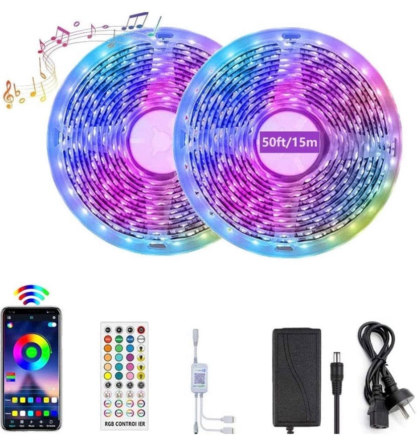 Bluetooth LED Strip Light, 5050 450LEDs RGB Colors Changing, Smart Phone APP Control