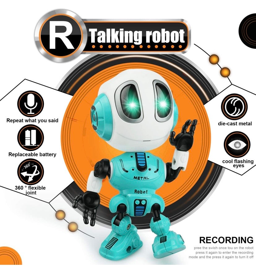 Talking Robot for Kids Toys for 3-6 Year Old Boys Girls Popular Toys for 4-8 Year Old Girls Boys Xmas Stocking Stuffers for Boys Girls - Blue